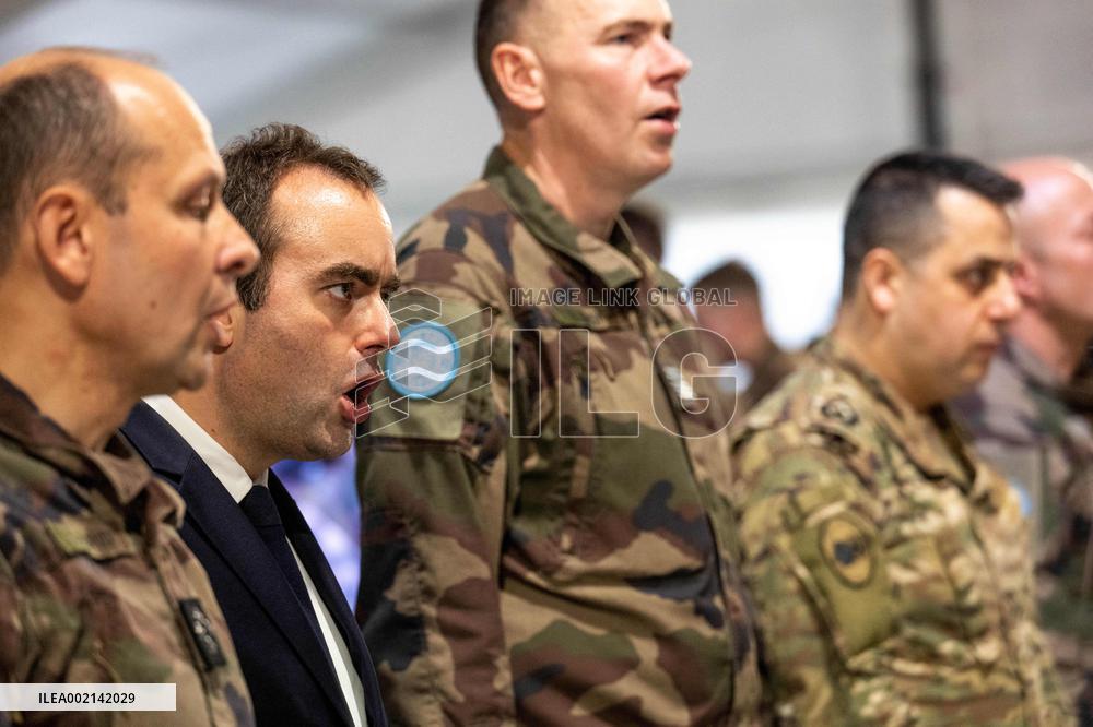 Sebastien Lecornu visits the UNIFL military base of Deir Kifa - Lebanon