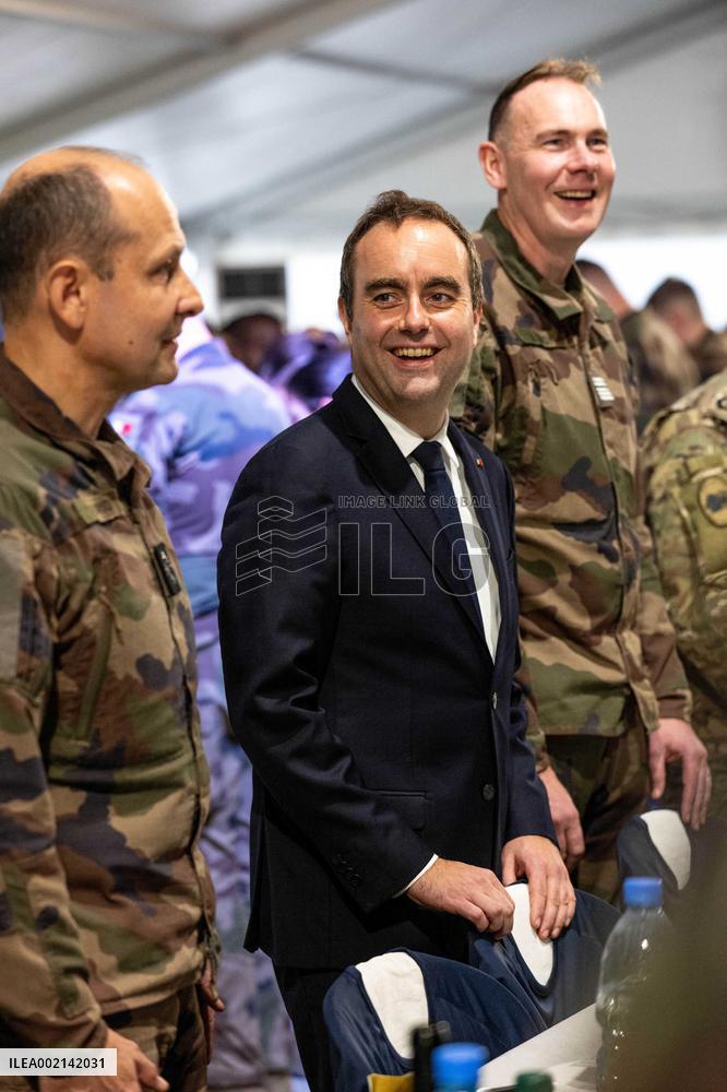 Sebastien Lecornu visits the UNIFL military base of Deir Kifa - Lebanon