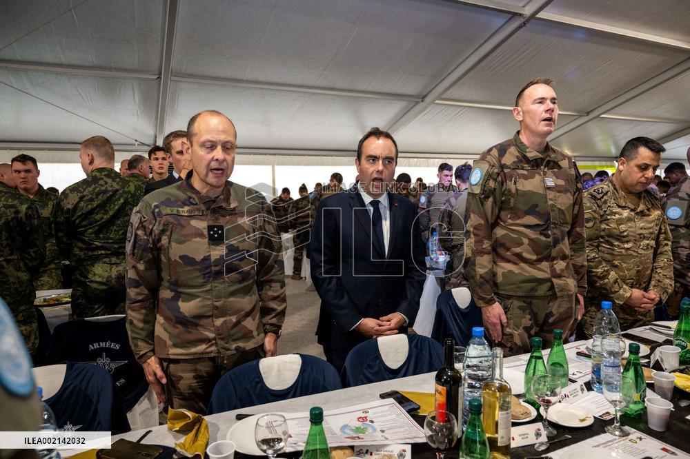 Sebastien Lecornu visits the UNIFL military base of Deir Kifa - Lebanon