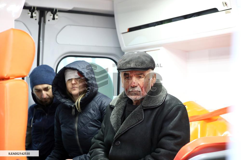 Impact of Russian missile strike on Kyiv region