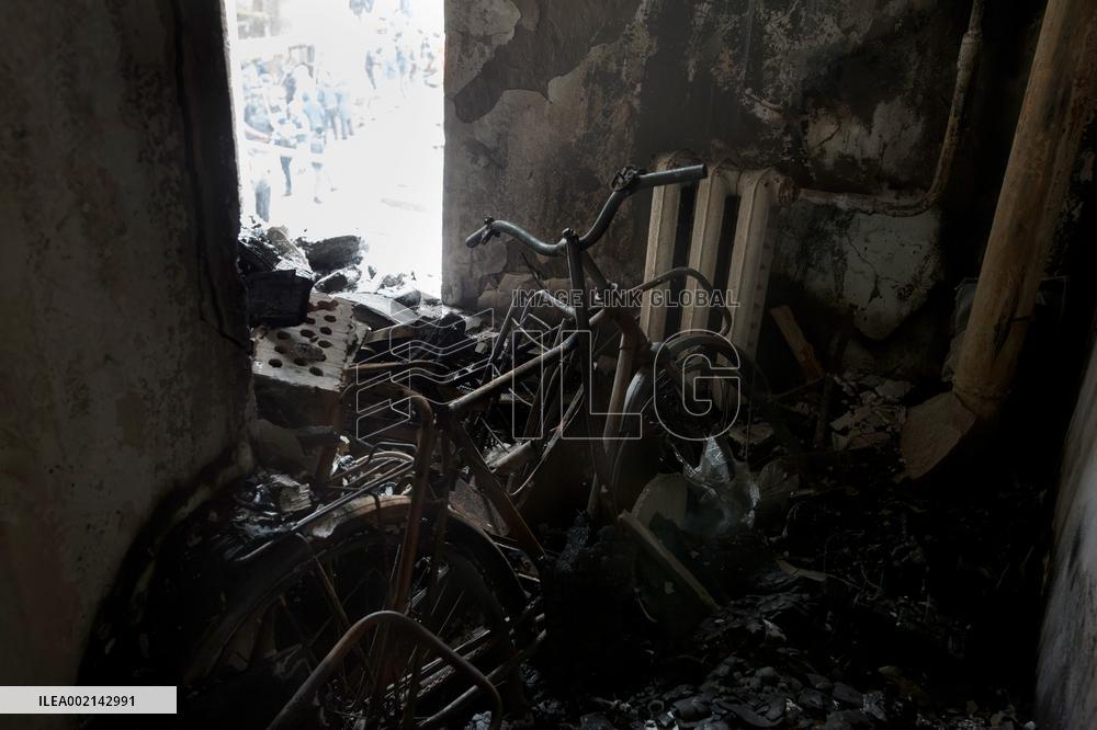 Aftermath of January 2 Russian missile attack in Kyiv