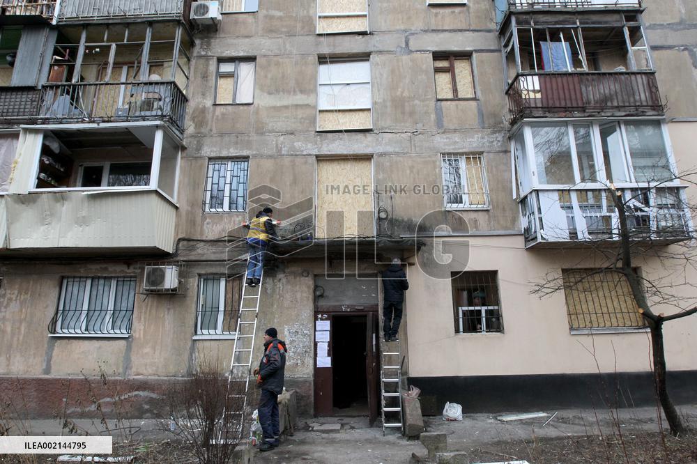 Windows replaced in Dnipro blocks of flats after December 29 Russian missile attack