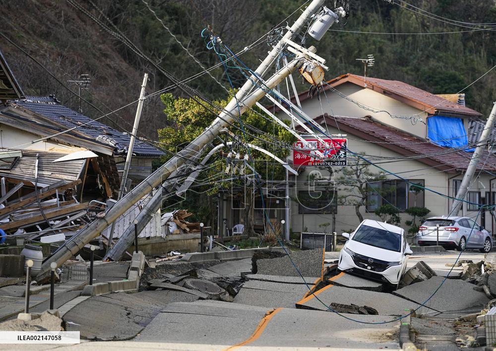 Aftermath of strong quake in central Japan