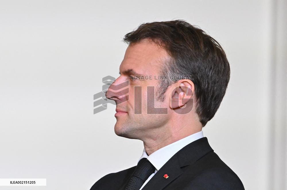 President Macron At Traditional Epiphany Cake Ceremony - Paris