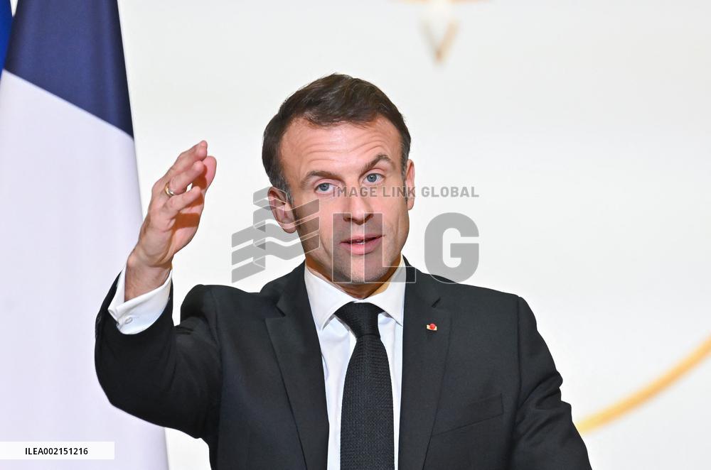 President Macron At Traditional Epiphany Cake Ceremony - Paris