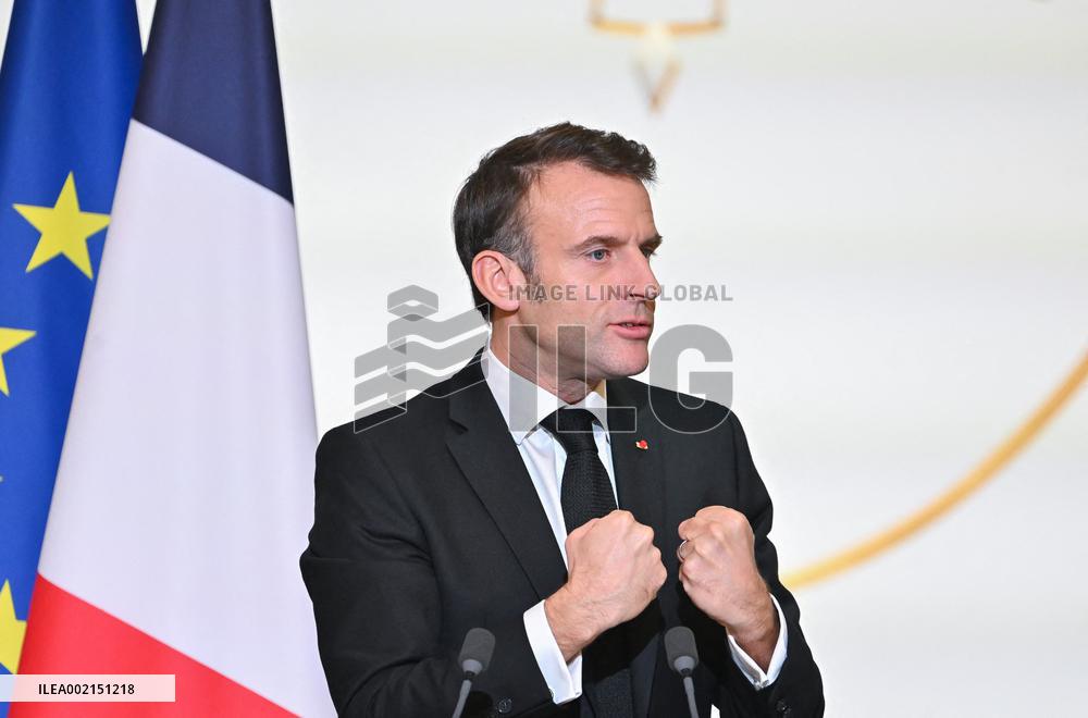 President Macron At Traditional Epiphany Cake Ceremony - Paris