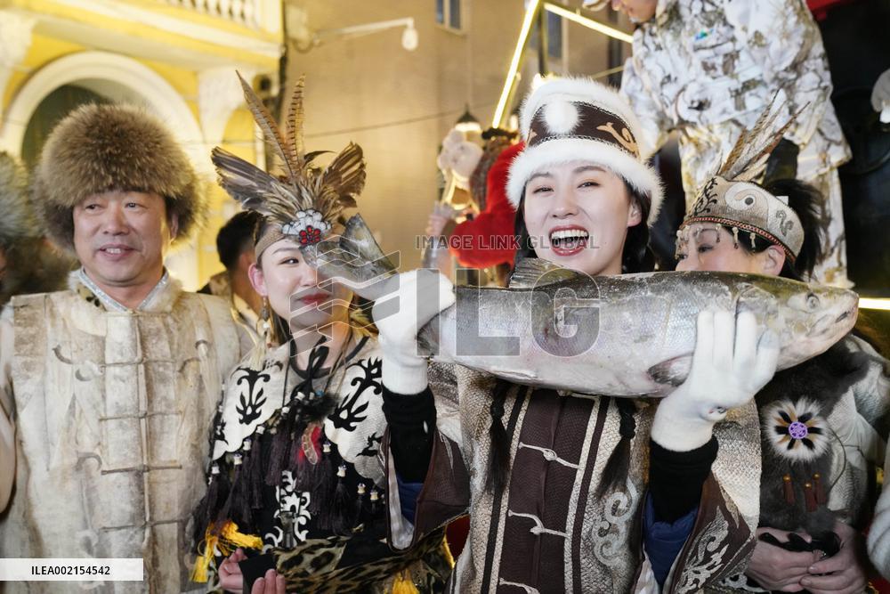CHINA-HEILONGJIANG-HARBIN-HEZHE PEOPLE-TOURISM-EVENT (CN)