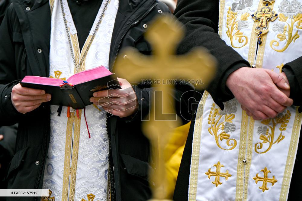 Blessing of water in Lviv
