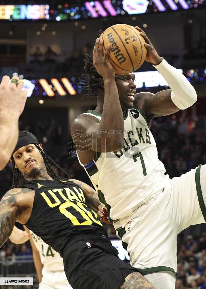 (SP)U.S.-MILWAUKEE-BASKETBALL-NBA-JAZZ VS BUCKS