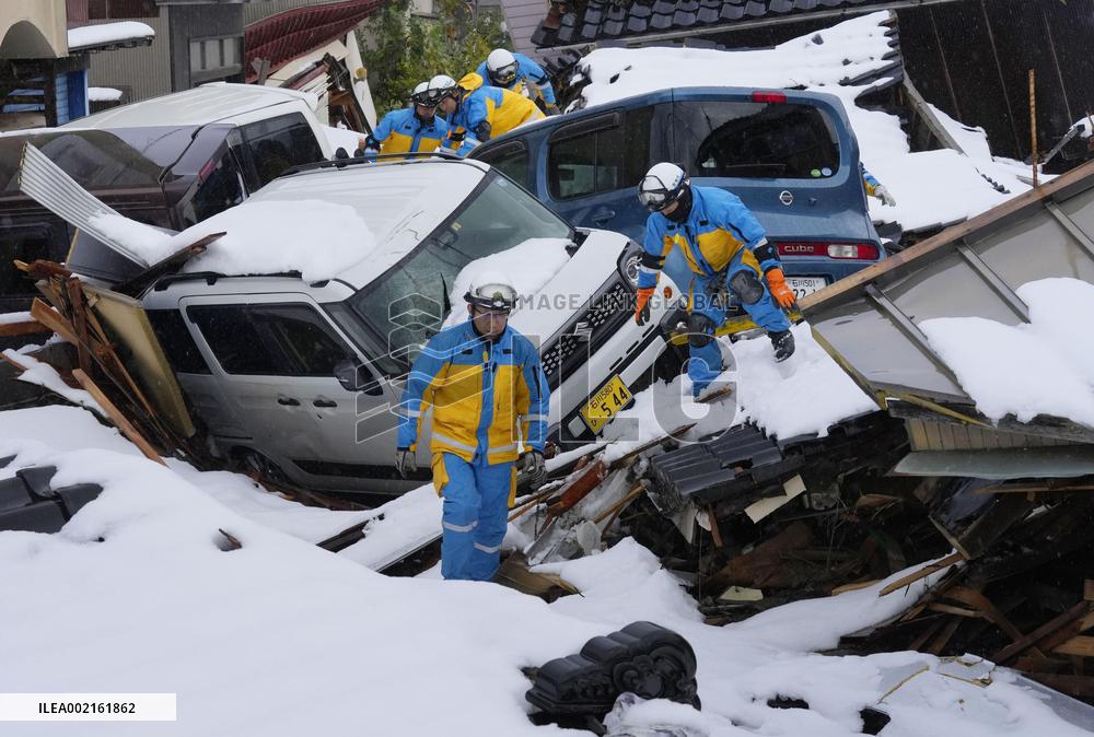 Aftermath of strong quake in central Japan