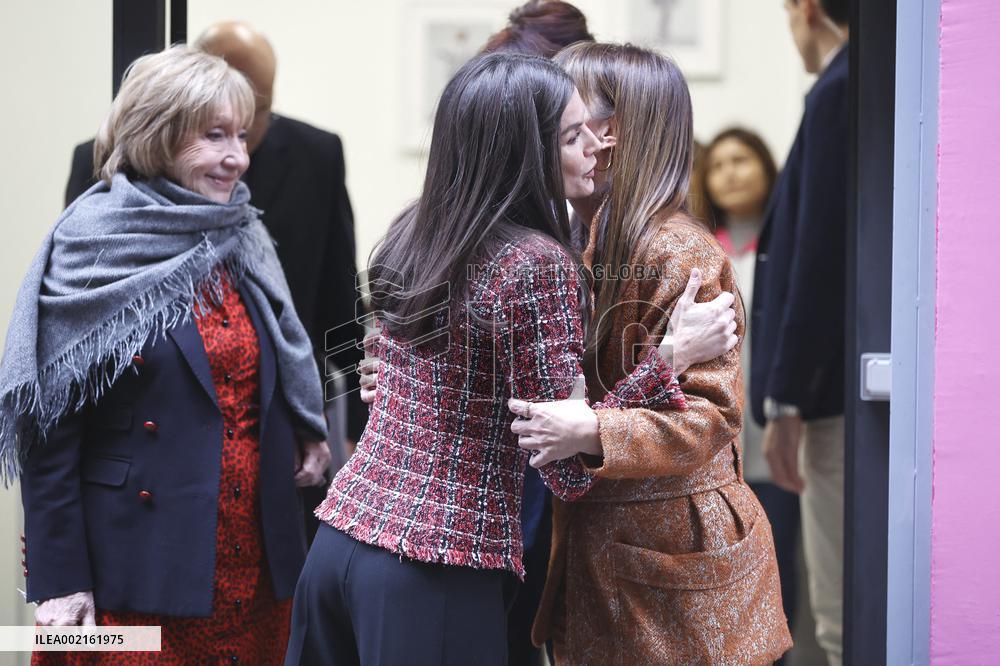Queen Letizia Visits The APRAMP Headquarters - Madrid