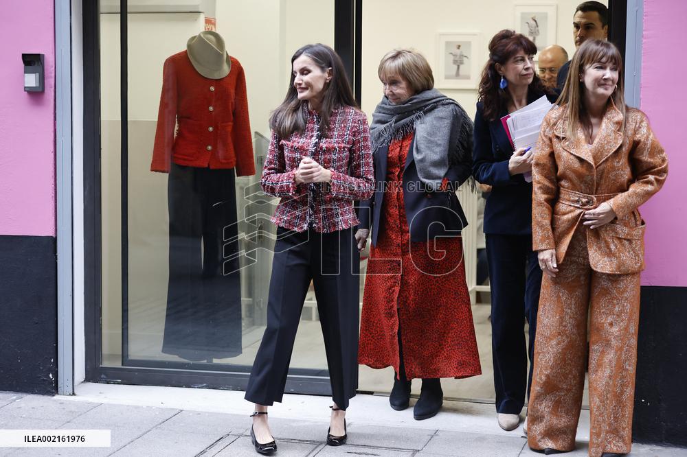Queen Letizia Visits The APRAMP Headquarters - Madrid