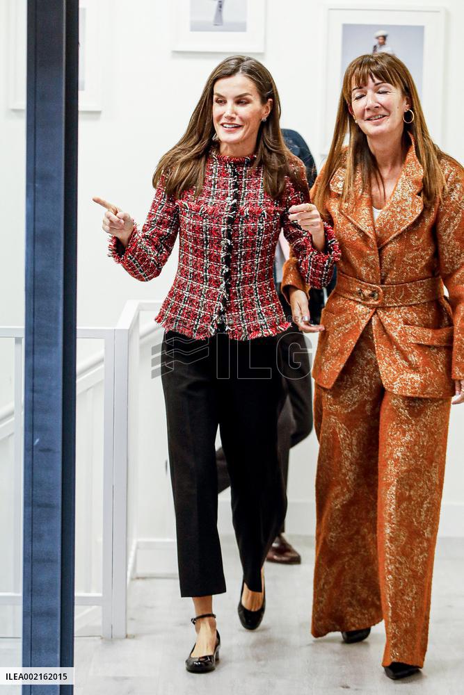Queen Letizia Visits The APRAMP Headquarters - Madrid