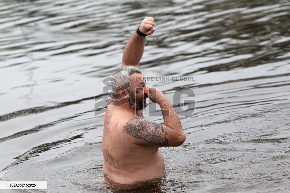 Epiphany celebration Kyiv's Hidropark