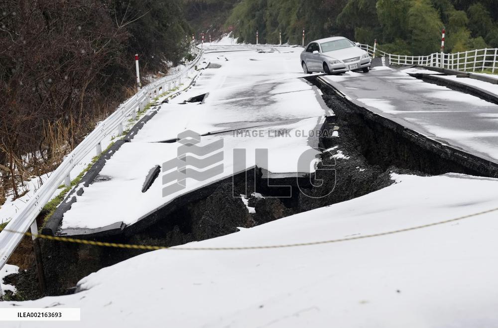 Aftermath of strong earthquake in central Japan
