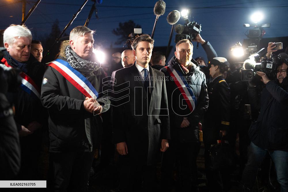 First Visit Of New French Prime Minister Gabriel Attal - Pas De Calais