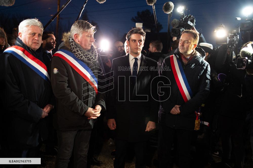 First Visit Of New French Prime Minister Gabriel Attal - Pas De Calais