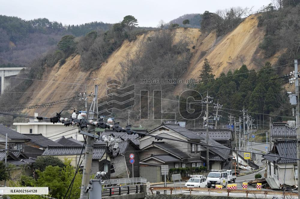 Aftermath of strong earthquake in central Japan
