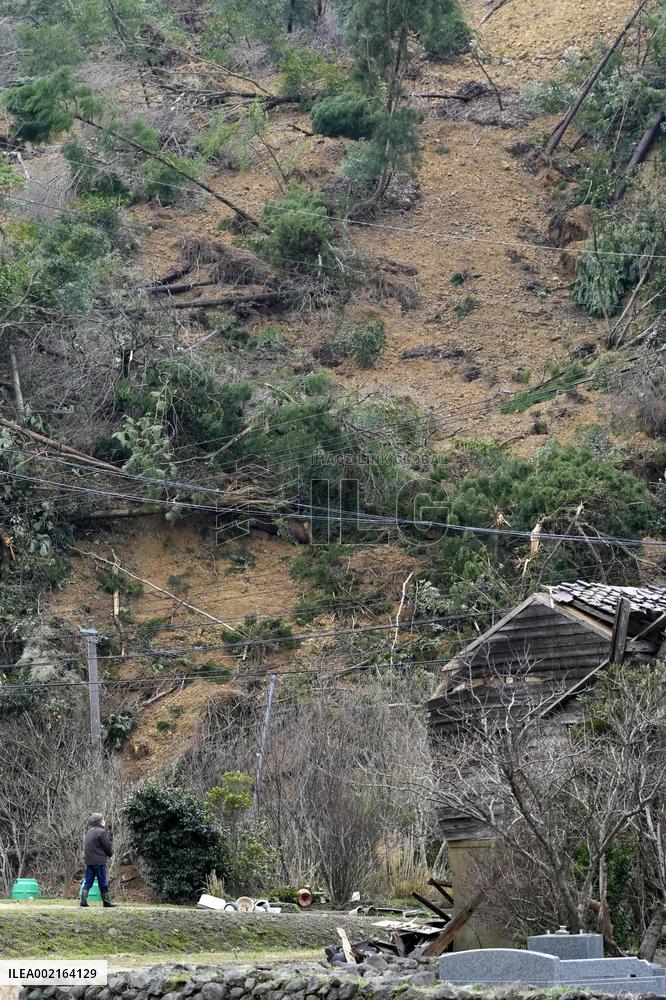 Aftermath of strong earthquake in central Japan