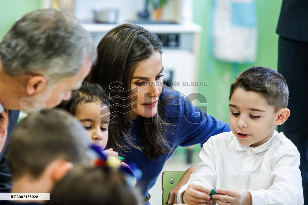 Royals Visit To Gumersindo Azcarate School - Madrid