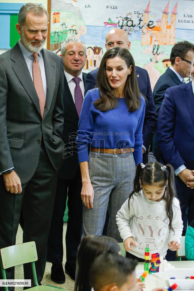 Royals Visit To Gumersindo Azcarate School - Madrid