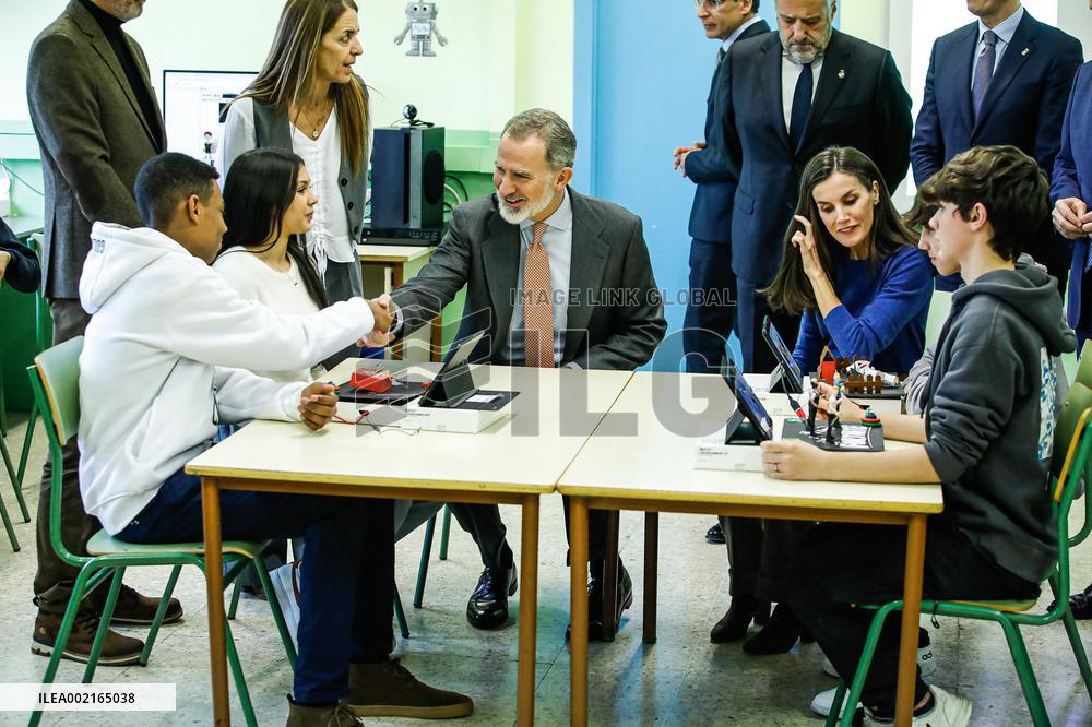 Royals Visit To Gumersindo Azcarate School - Madrid