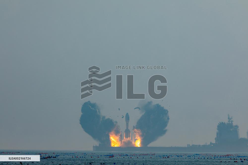 (EyesonSci)CHINA-SHANDONG-COMMERCIAL ROCKET-SATELLITES-SEA LAUNCH (CN)