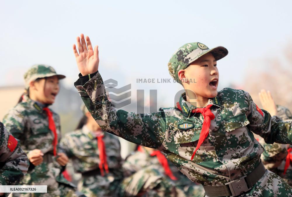 Children Demonstrate Military Boxing