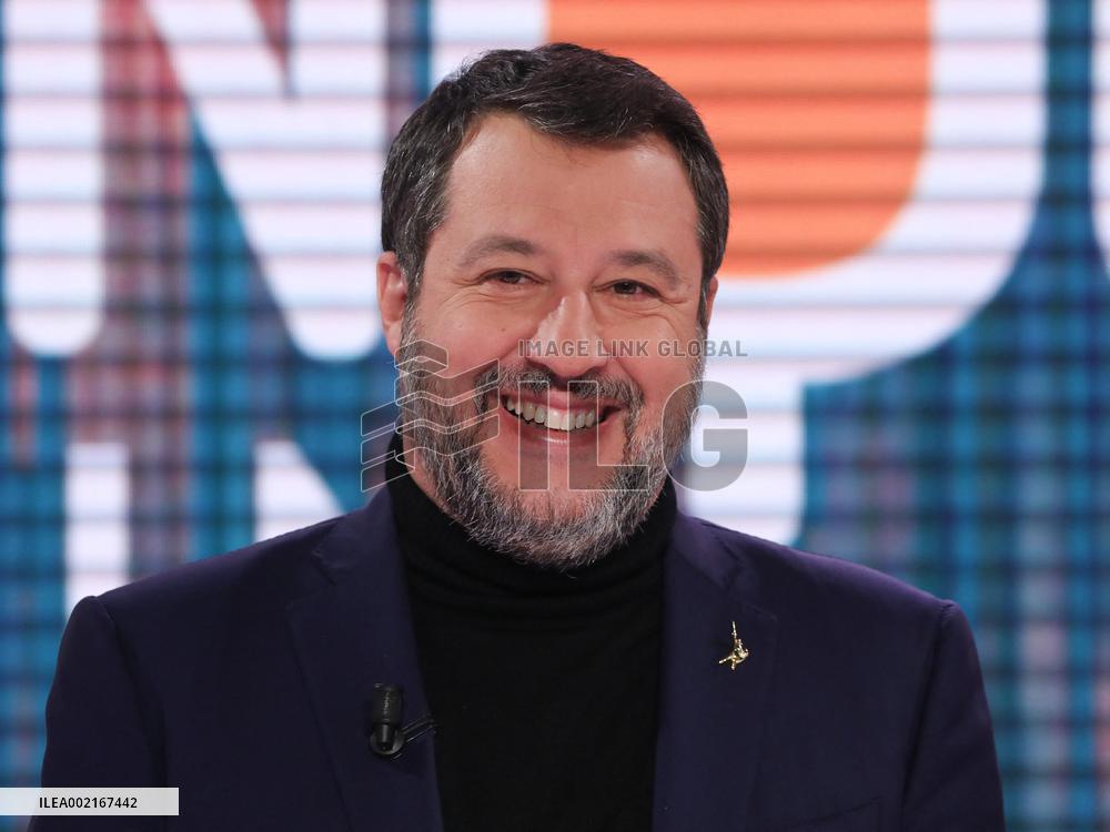 Matteo Salvini At TV Show - Rome