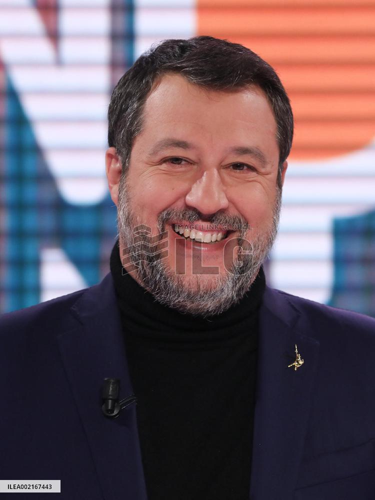 Matteo Salvini At TV Show - Rome