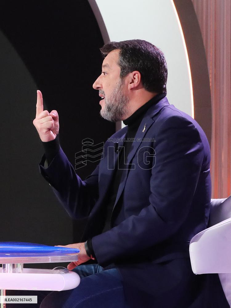 Matteo Salvini At TV Show - Rome