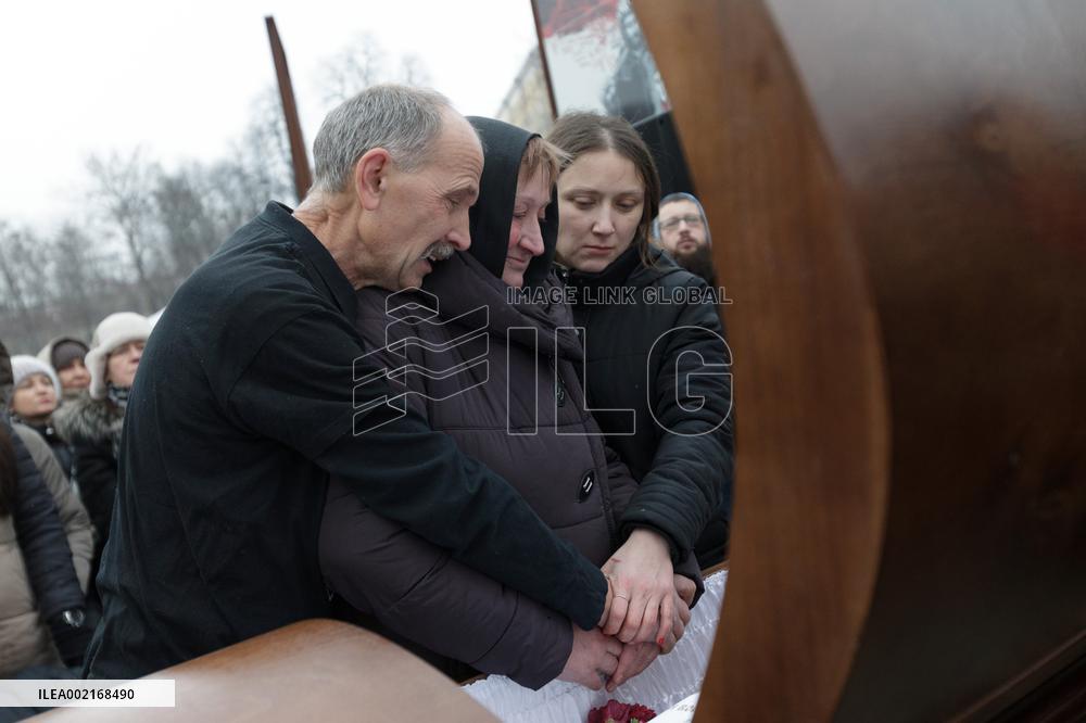 Memorial service of Ukrainian defender Maksym Kryvtsov in Kyiv