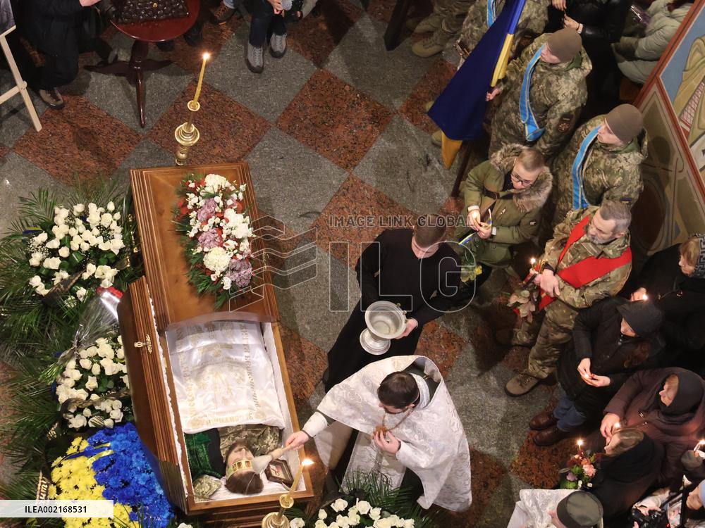 Memorial service of Ukrainian defender Maksym Kryvtsov in Kyiv
