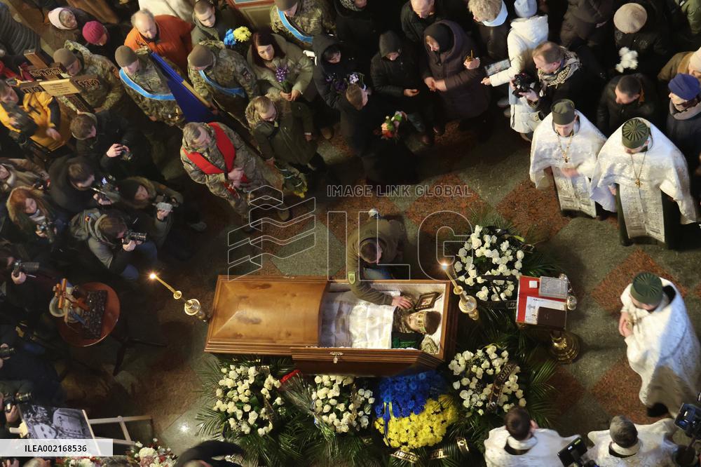 Memorial service of Ukrainian defender Maksym Kryvtsov in Kyiv