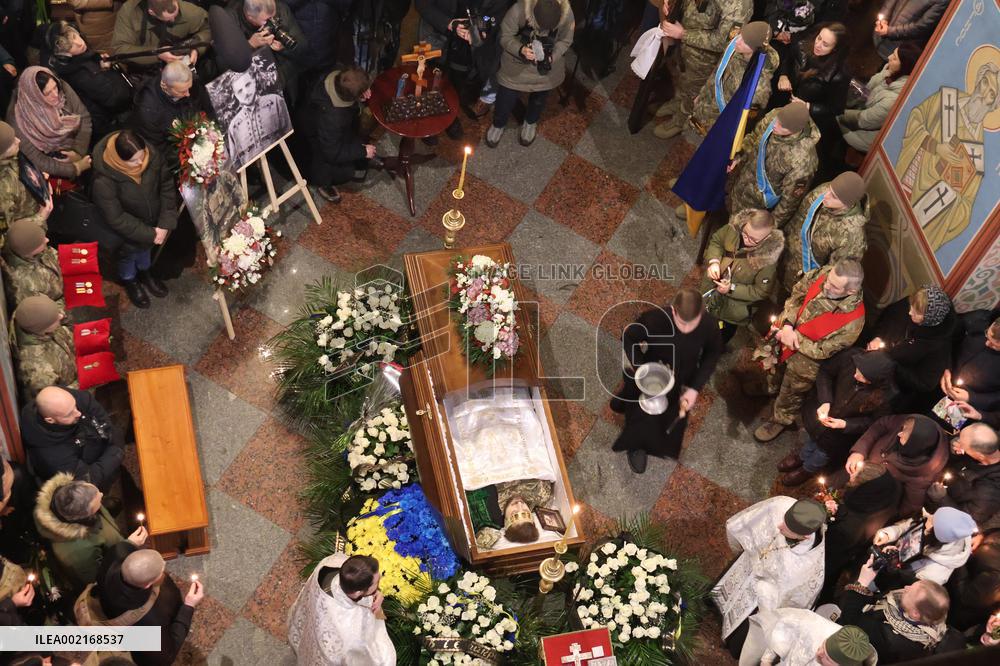 Memorial service of Ukrainian defender Maksym Kryvtsov in Kyiv