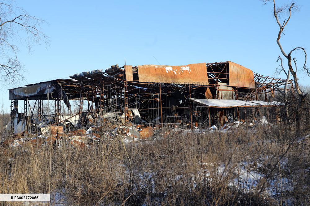 Aftermath of Russian shelling in Chuhuiv