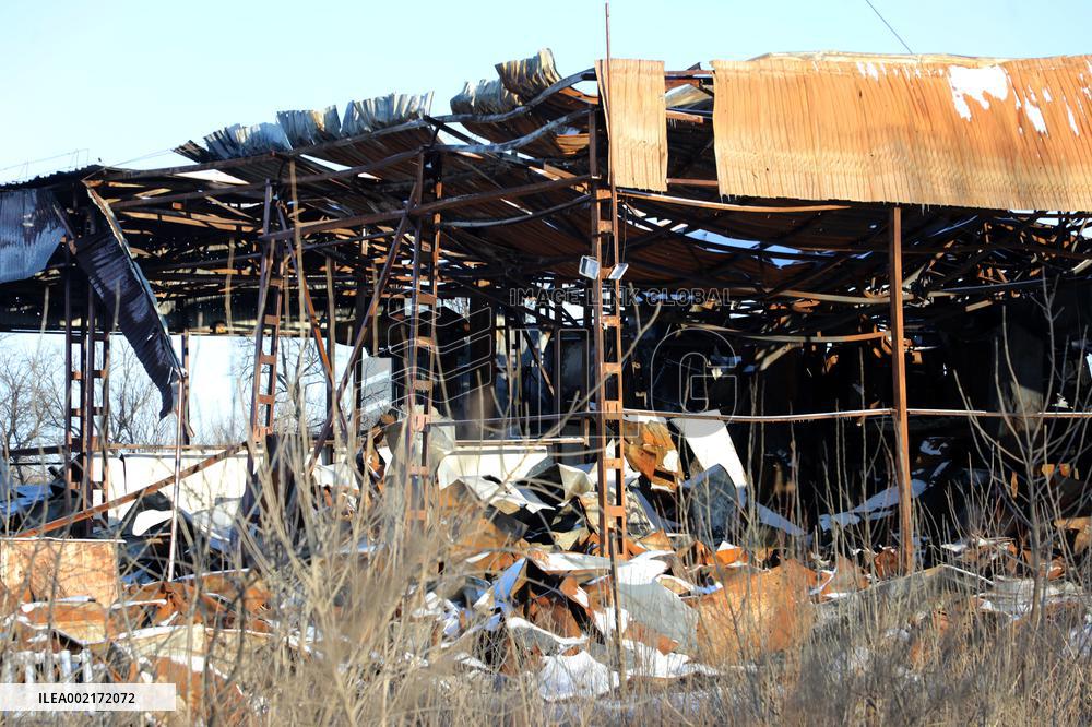 Aftermath of Russian shelling in Chuhuiv