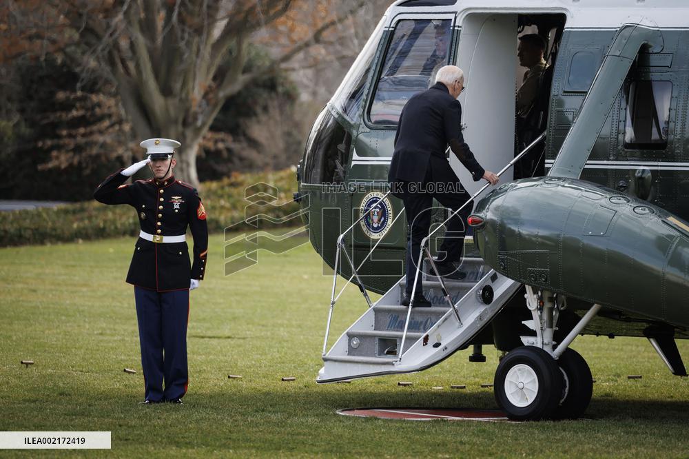President Biden Departs White House