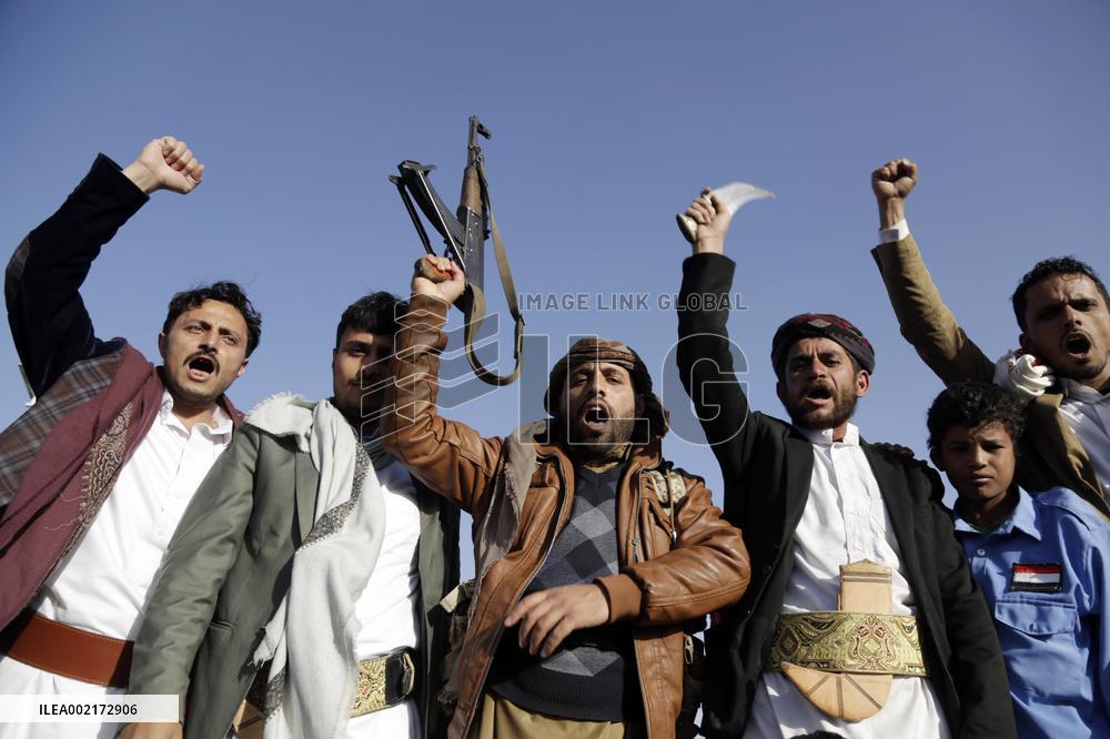 YEMEN-SANAA-U.S.-BRITAIN-AIRSTRIKES-RALLY