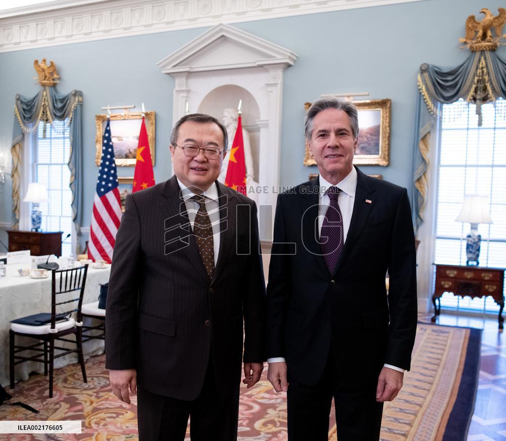 U.S.-WASHINGTON, D.C.-CHINA-LIU JIANCHAO-BLINKEN-MEETING