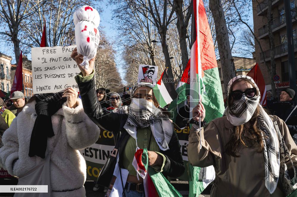 Demonstration In Support Of Gaza And All Palestine - Toulouse