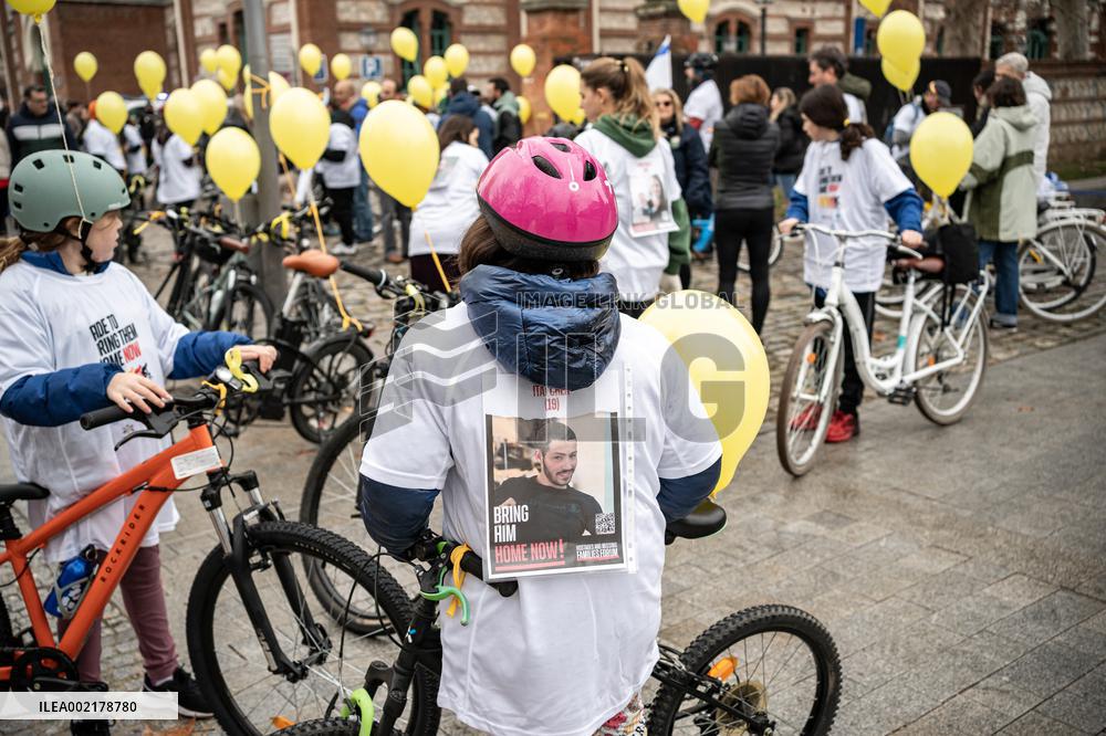 Bike Rally For The Release Of Hamas Hostages - Madrid