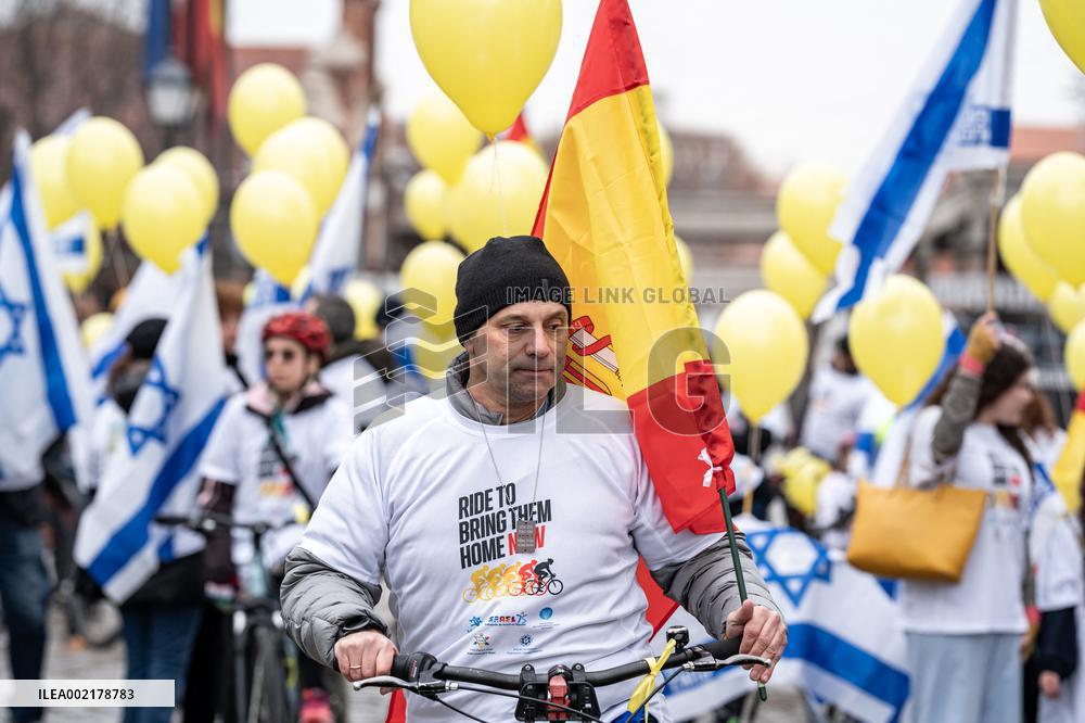Bike Rally For The Release Of Hamas Hostages - Madrid