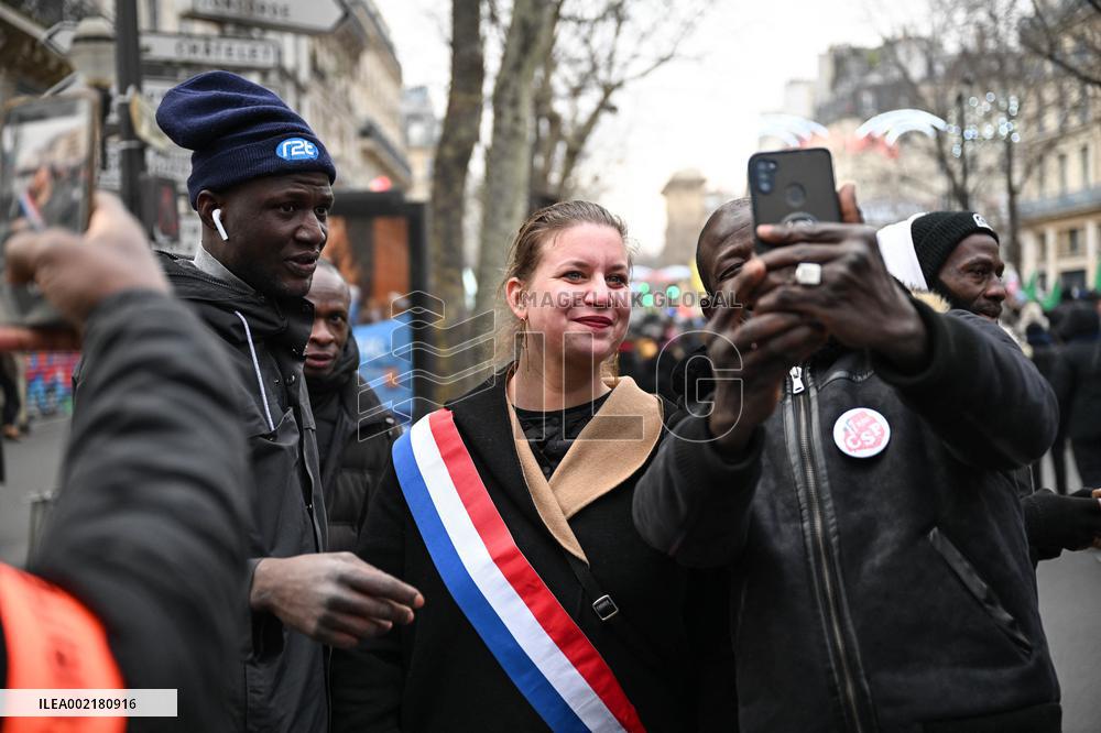 Anti-immigration Law Protest - Paris