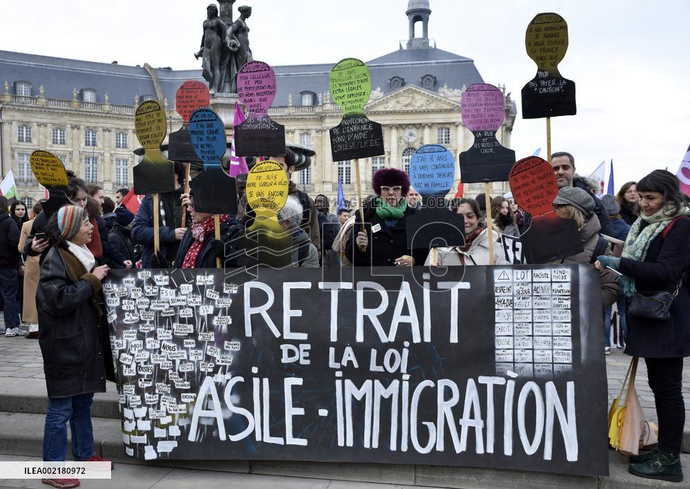 Anti-Immigration Law Protest - Bordeaux