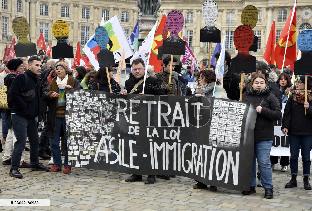 Anti-Immigration Law Protest - Bordeaux