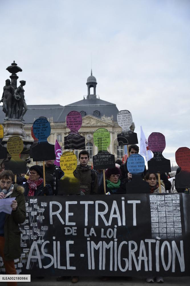 Anti-Immigration Law Protest - Bordeaux