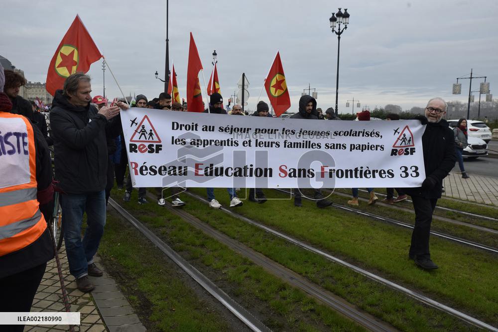 Anti-Immigration Law Protest - Bordeaux