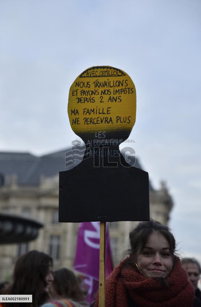 Anti-Immigration Law Protest - Bordeaux
