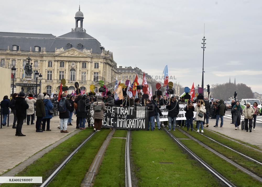 Anti-Immigration Law Protest - Bordeaux